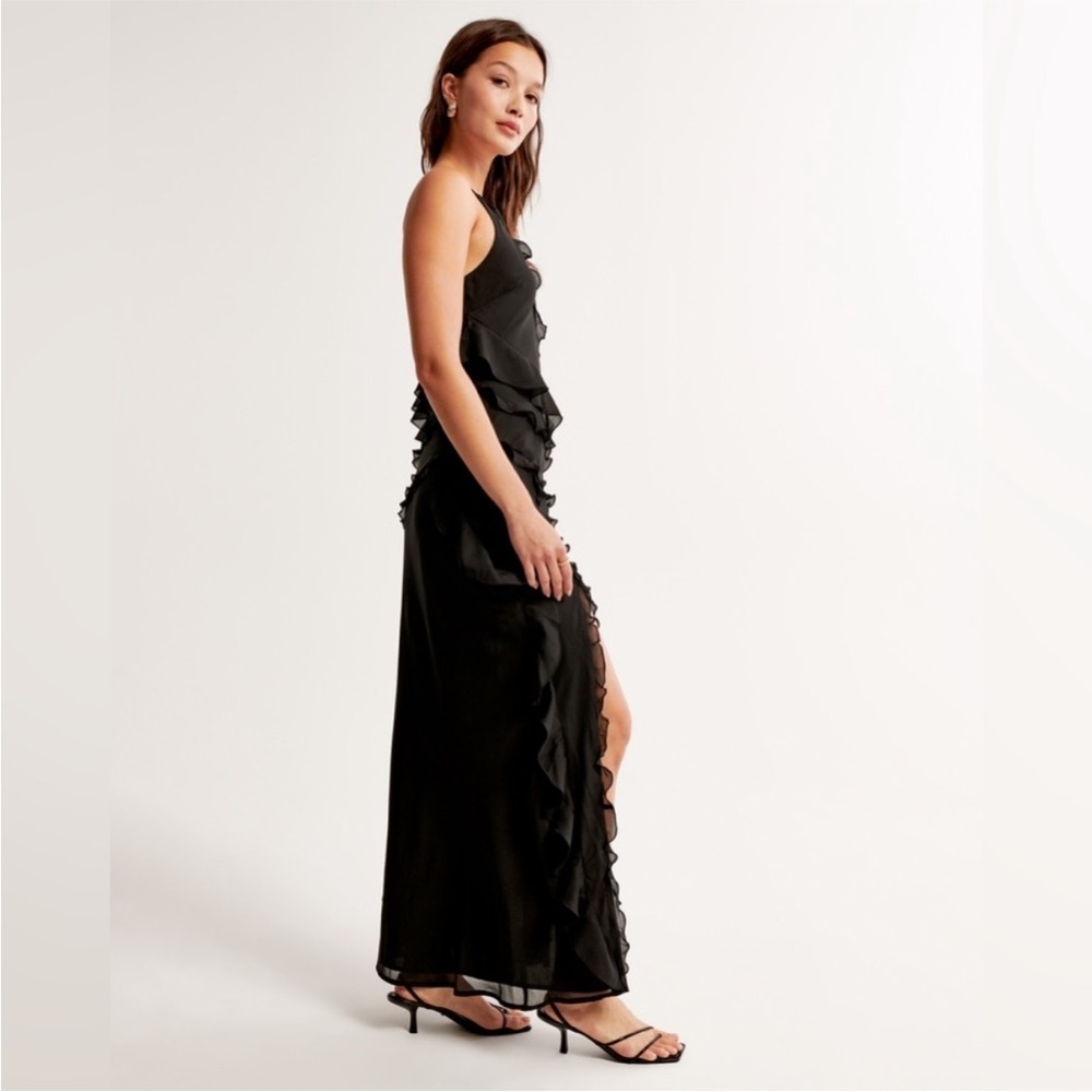 Abercrombie & Fitch Black Ruffled Maxi Dress - Picture 3 of 15